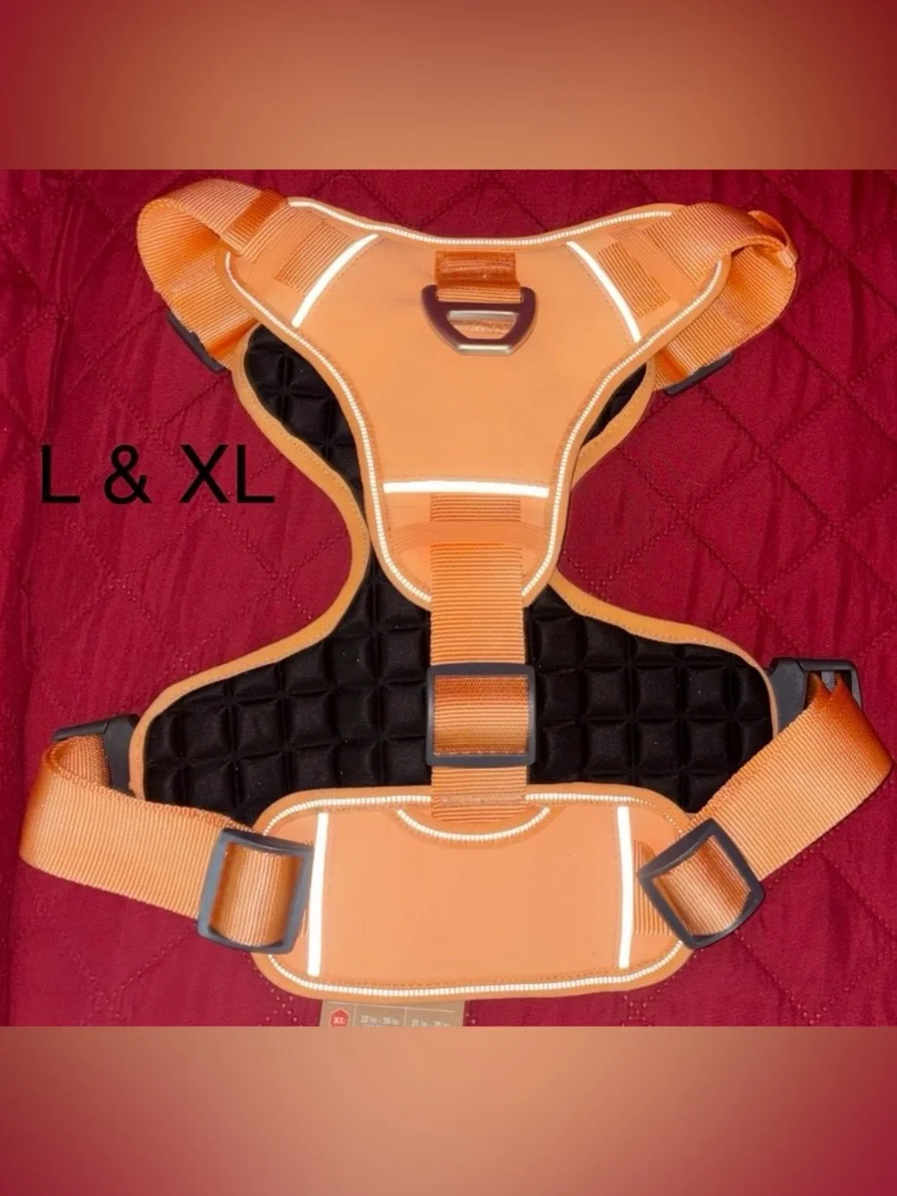 Orange Reflective Dog Harness - Brand